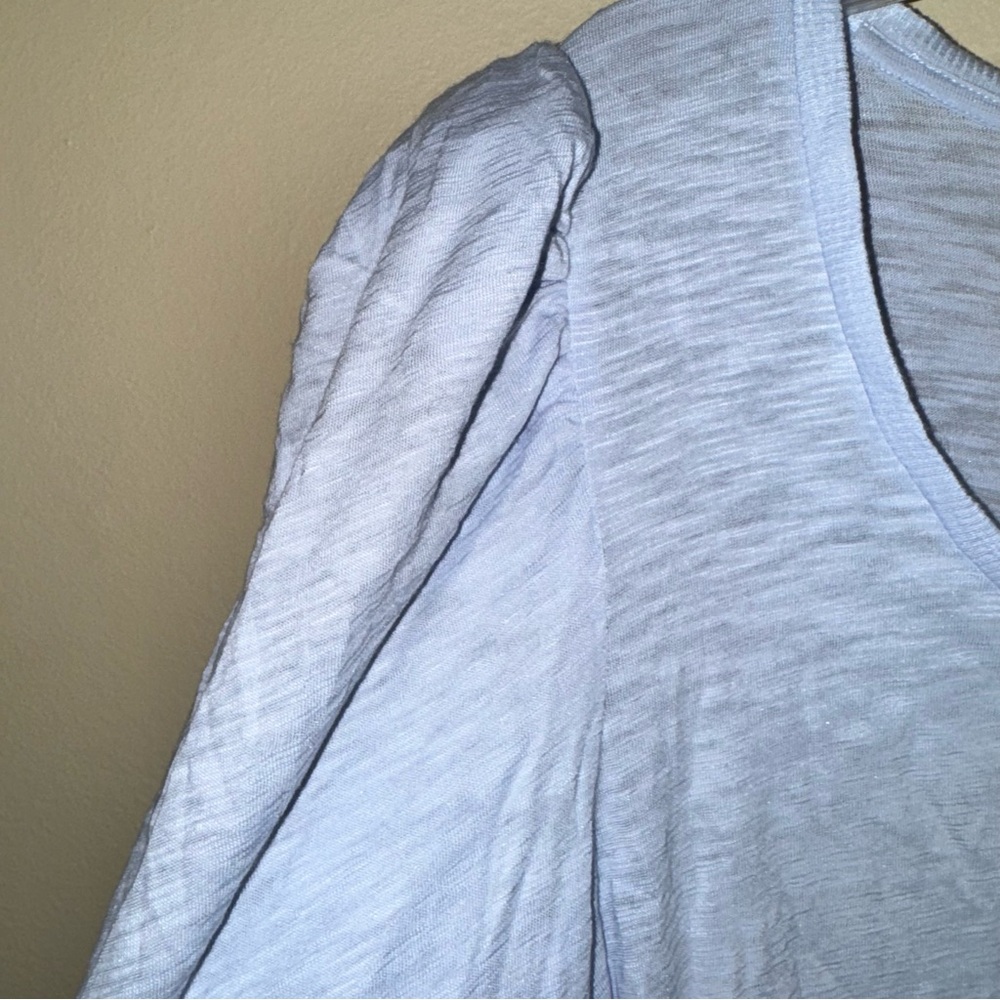 Express Light Blue Sheer Lightweight Puff Sleeve Long Sleeve Top Size XL NWT! - Picture 2 of 5
